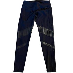 JET black pleather stretchy Lorna Jane leggings